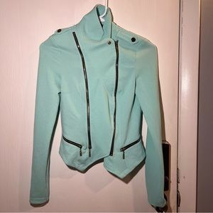 A turquoise blazer